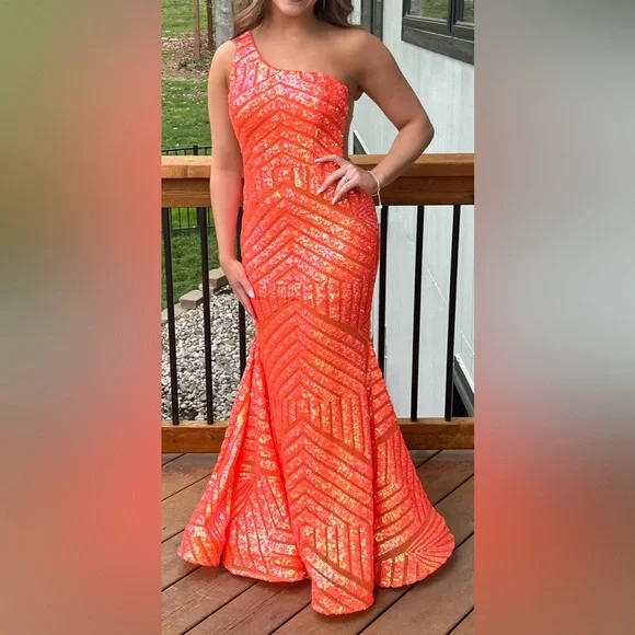 Jovani | Dresses | Orange Jovani Prom Dress Sz0 | Poshmark